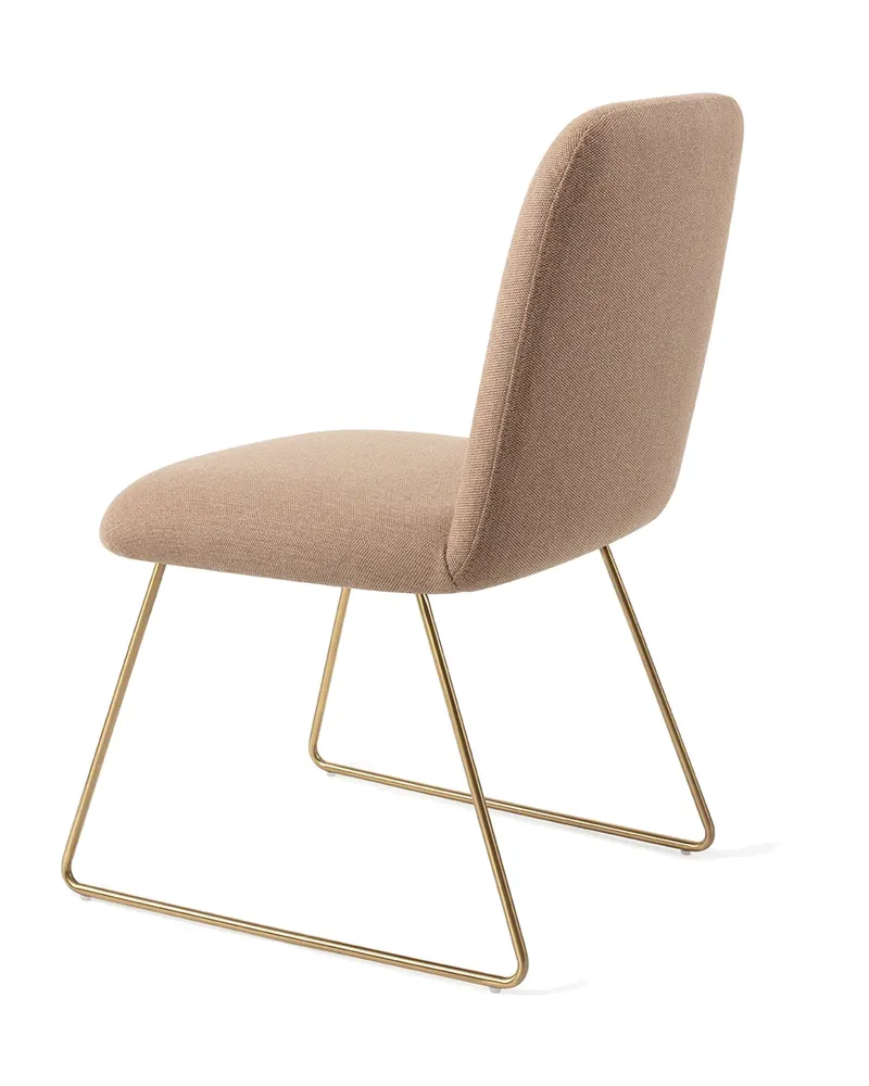 Taiwa Esszimmerstuhl von Jesper Home in Whisper Wheat, Slide, Gold, Ansicht 4