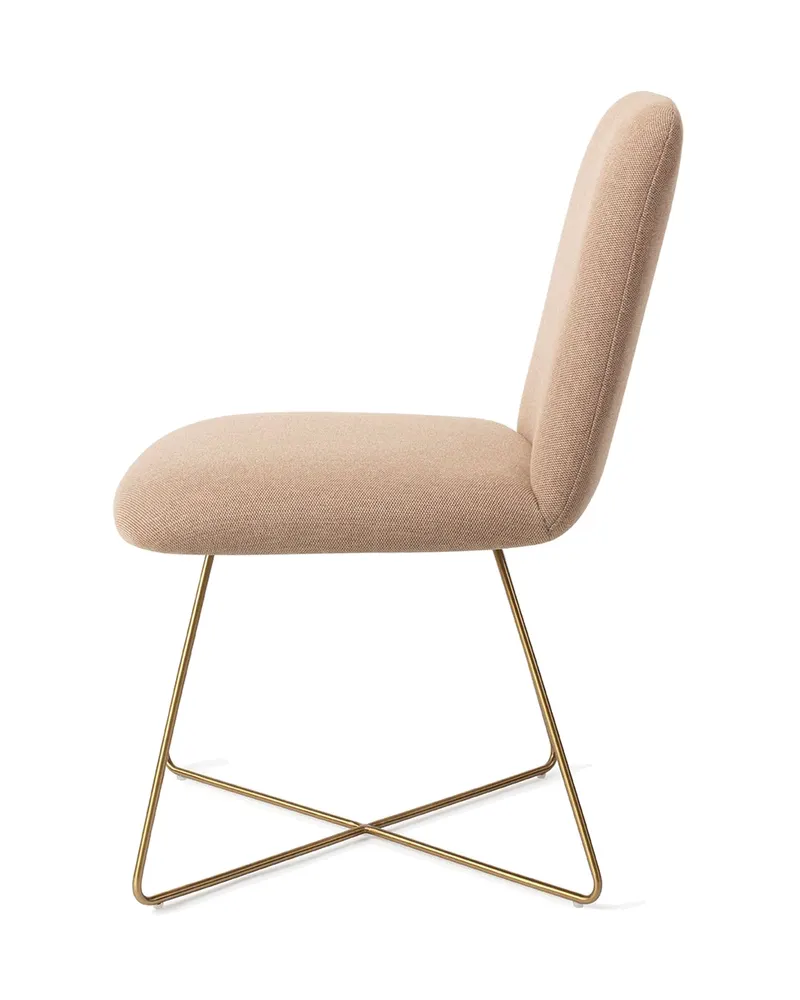 Taiwa Esszimmerstuhl von Jesper Home in Whisper Wheat, Cross, Gold, Ansicht 2