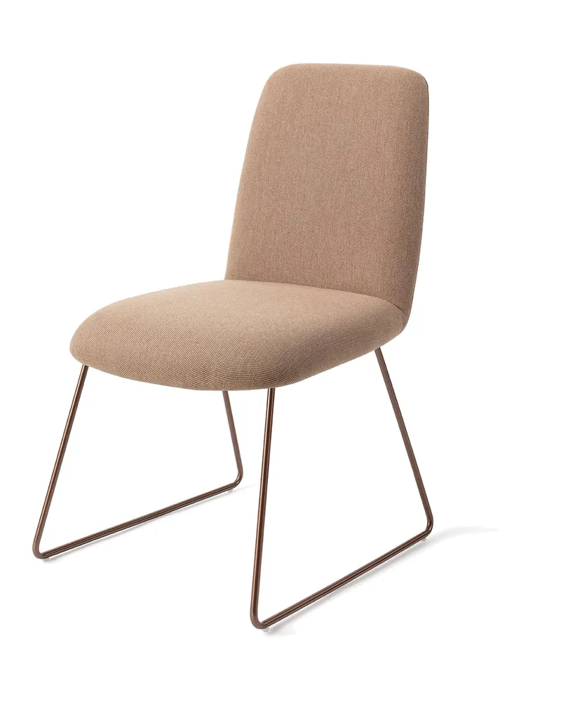 Taiwa Esszimmerstuhl von Jesper Home in Whisper Wheat, Slide, Roségold, Ansicht 3