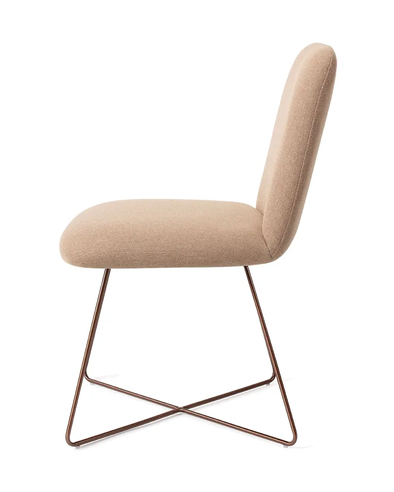 Taiwa Esszimmerstuhl von Jesper Home in Whisper Wheat, Cross, Roségold, Ansicht 2