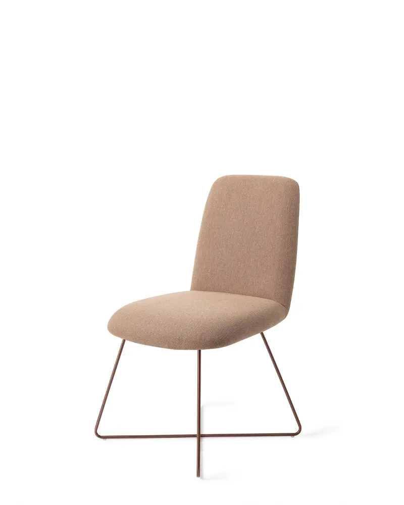 Taiwa Esszimmerstuhl von Jesper Home in Whisper Wheat, Cross, Roségold, Ansicht 3