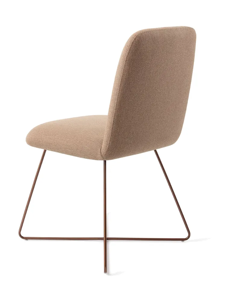 Taiwa Esszimmerstuhl von Jesper Home in Whisper Wheat, Cross, Roségold, Ansicht 4