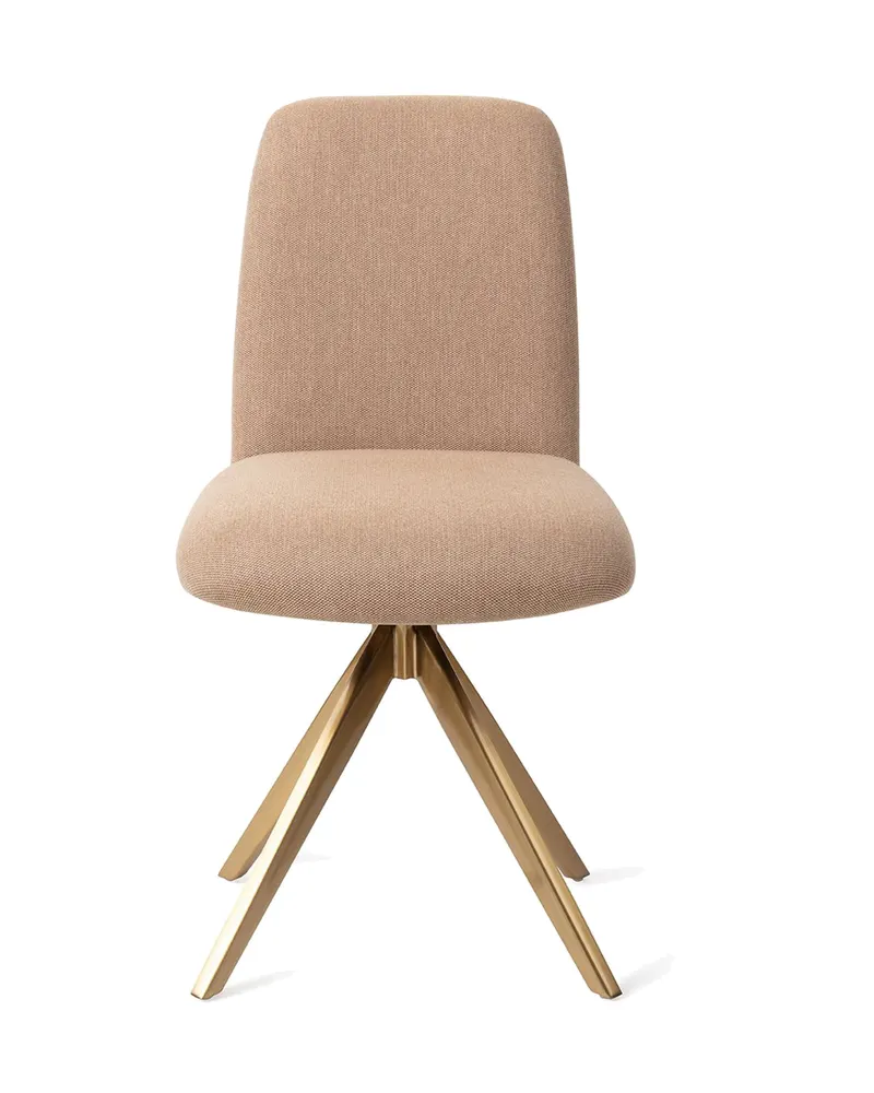 Taiwa Esszimmerstuhl von Jesper Home in Whisper Wheat, Turn, Gold, Ansicht 1