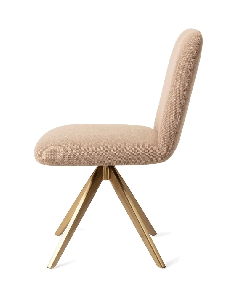 Taiwa Esszimmerstuhl von Jesper Home in Whisper Wheat, Turn, Gold, Ansicht 2