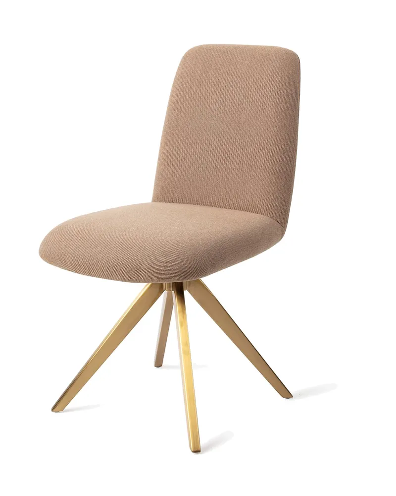 Taiwa Esszimmerstuhl von Jesper Home in Whisper Wheat, Turn, Gold, Ansicht 3