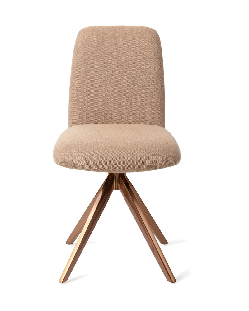 Taiwa Esszimmerstuhl von Jesper Home in Whisper Wheat, Turn, Roségold, Ansicht 1