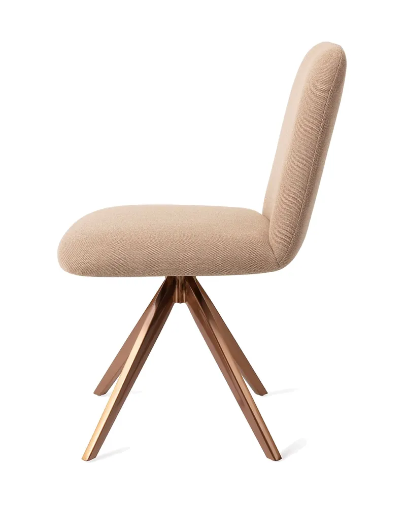 Taiwa Esszimmerstuhl von Jesper Home in Whisper Wheat, Turn, Roségold, Ansicht 2