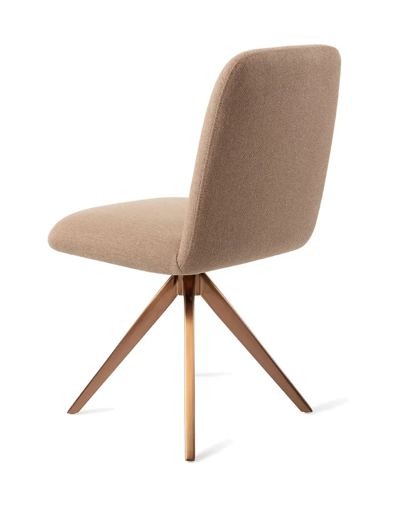 Taiwa Esszimmerstuhl von Jesper Home in Whisper Wheat, Turn, Roségold, Ansicht 4