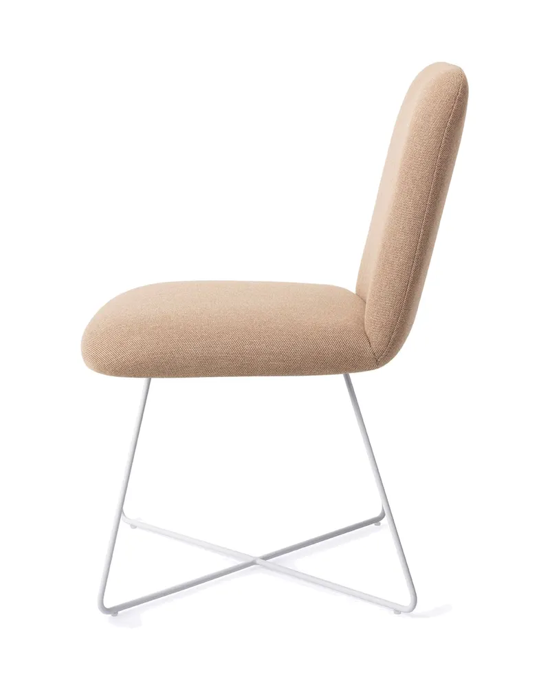 Taiwa Esszimmerstuhl von Jesper Home in Whisper Wheat, Cross, Weiß, Ansicht 2