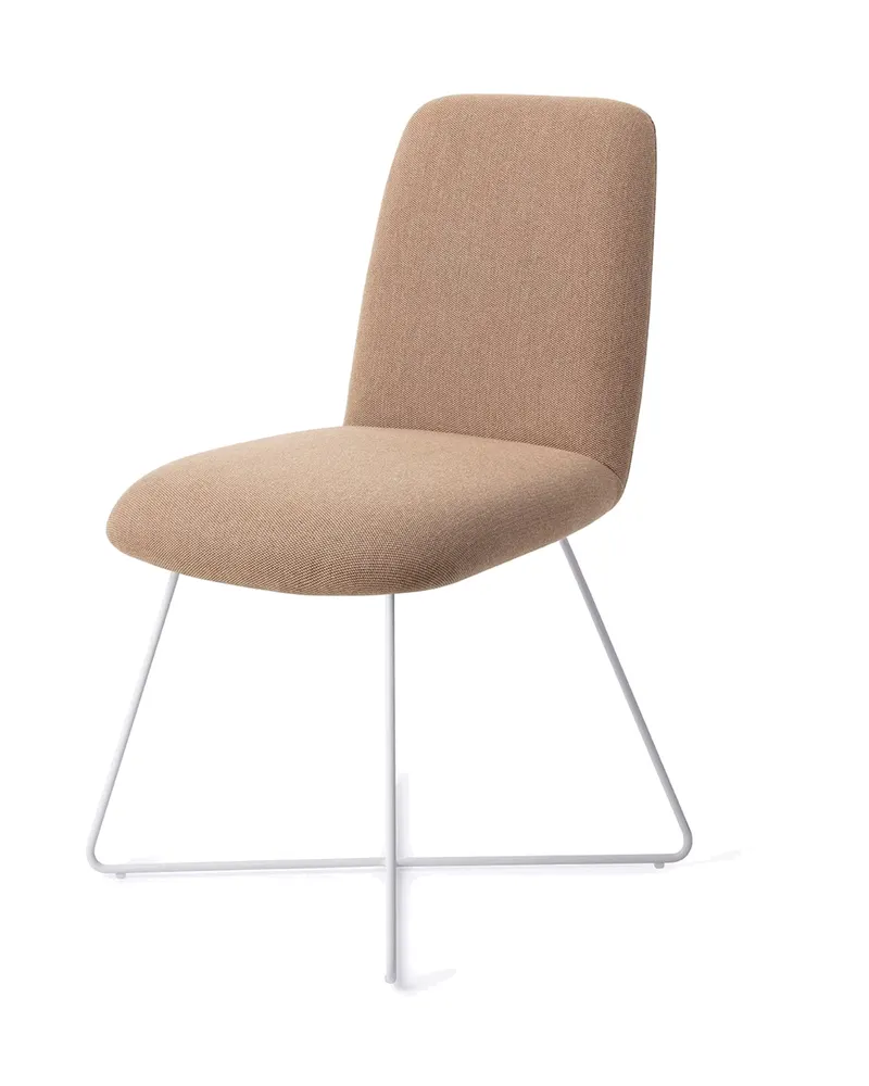 Taiwa Esszimmerstuhl von Jesper Home in Whisper Wheat, Cross, Weiß, Ansicht 3