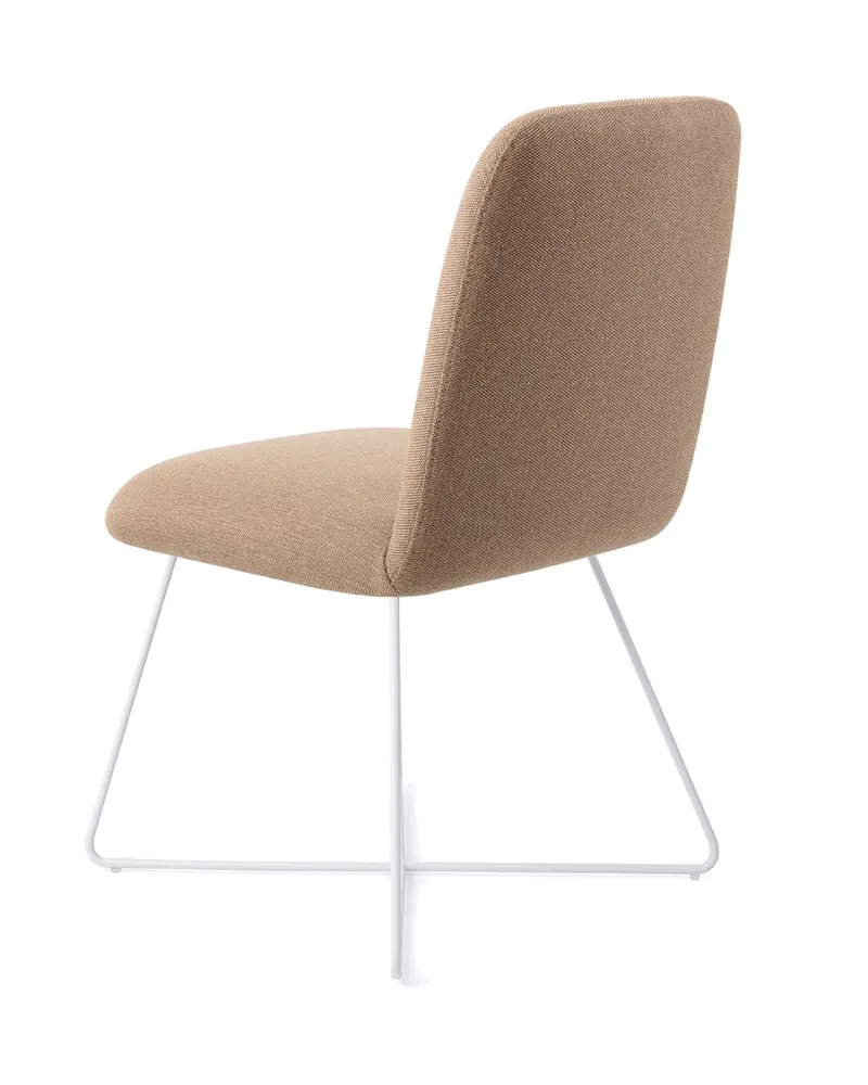 Taiwa Esszimmerstuhl von Jesper Home in Whisper Wheat, Cross, Weiß, Ansicht 4