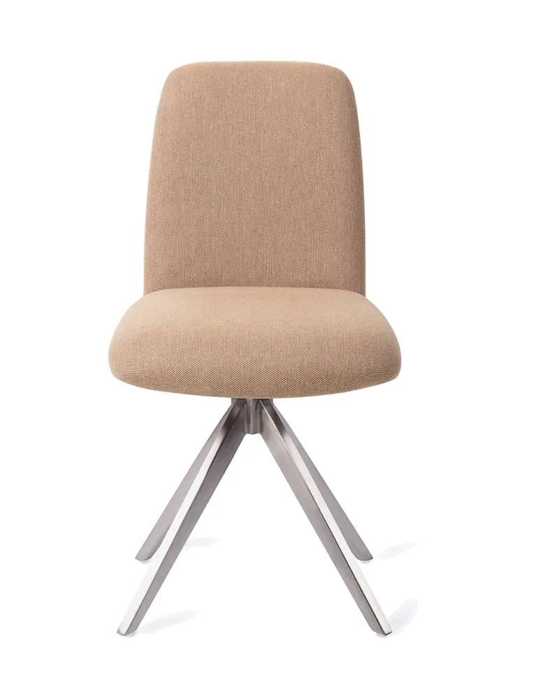 Taiwa Esszimmerstuhl von Jesper Home in Whisper Wheat, Turn, Edelstahl, Ansicht 1