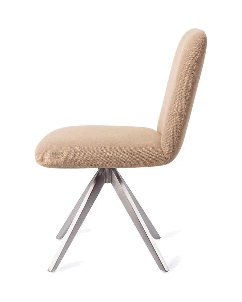 Taiwa Esszimmerstuhl von Jesper Home in Whisper Wheat, Turn, Edelstahl, Ansicht 2