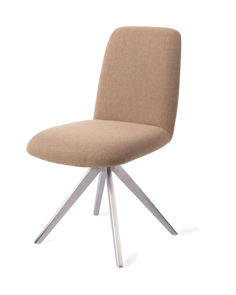 Taiwa Esszimmerstuhl von Jesper Home in Whisper Wheat, Turn, Edelstahl, Ansicht 3