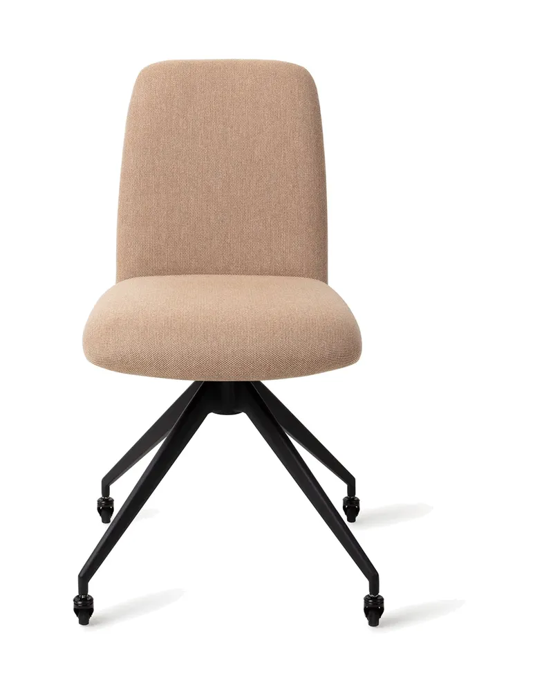 Taiwa Esszimmerstuhl von Jesper Home in Whisper Wheat, Glide, Schwarz, Ansicht 1