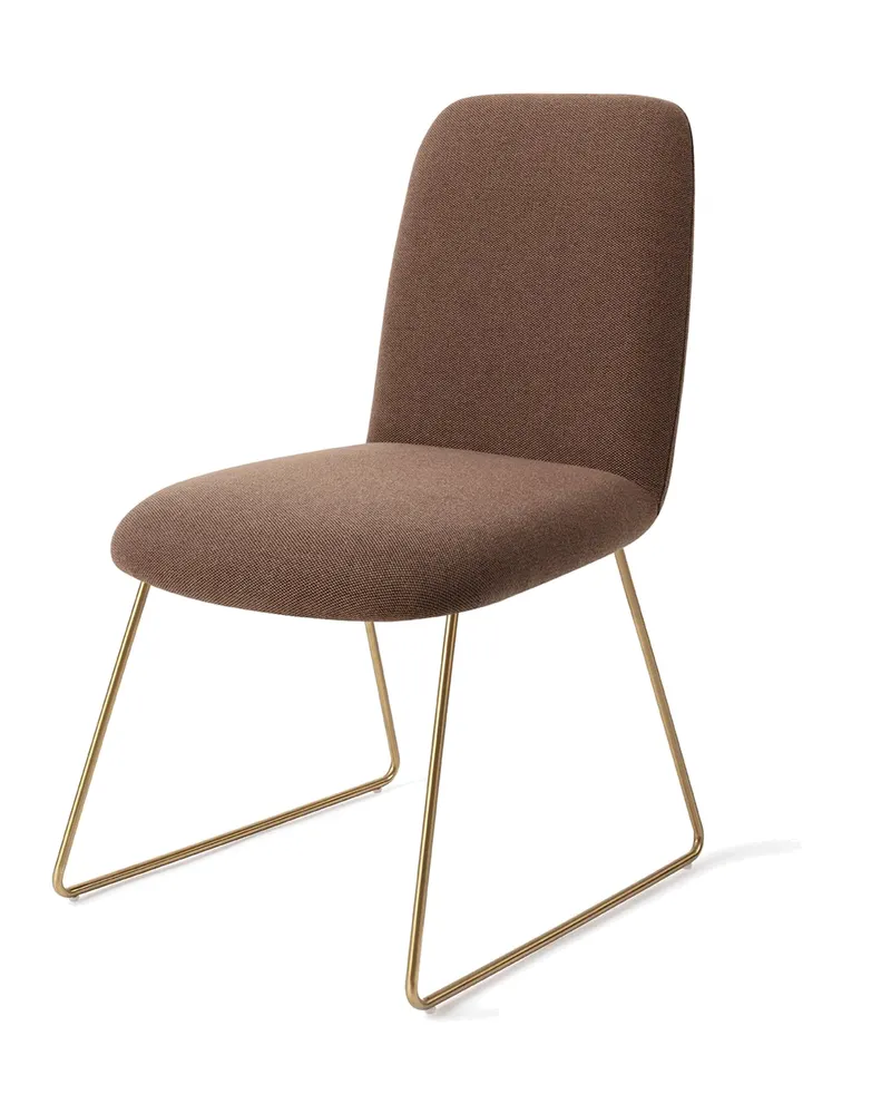 Taiwa Esszimmerstuhl von Jesper Home in Rustic Rye, Slide, Gold, Ansicht 3