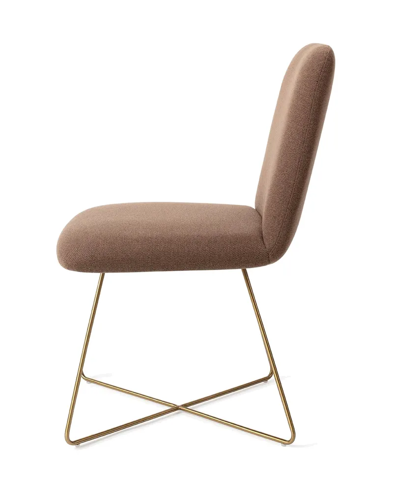 Taiwa Esszimmerstuhl von Jesper Home in Rustic Rye, Cross, Gold, Ansicht 2