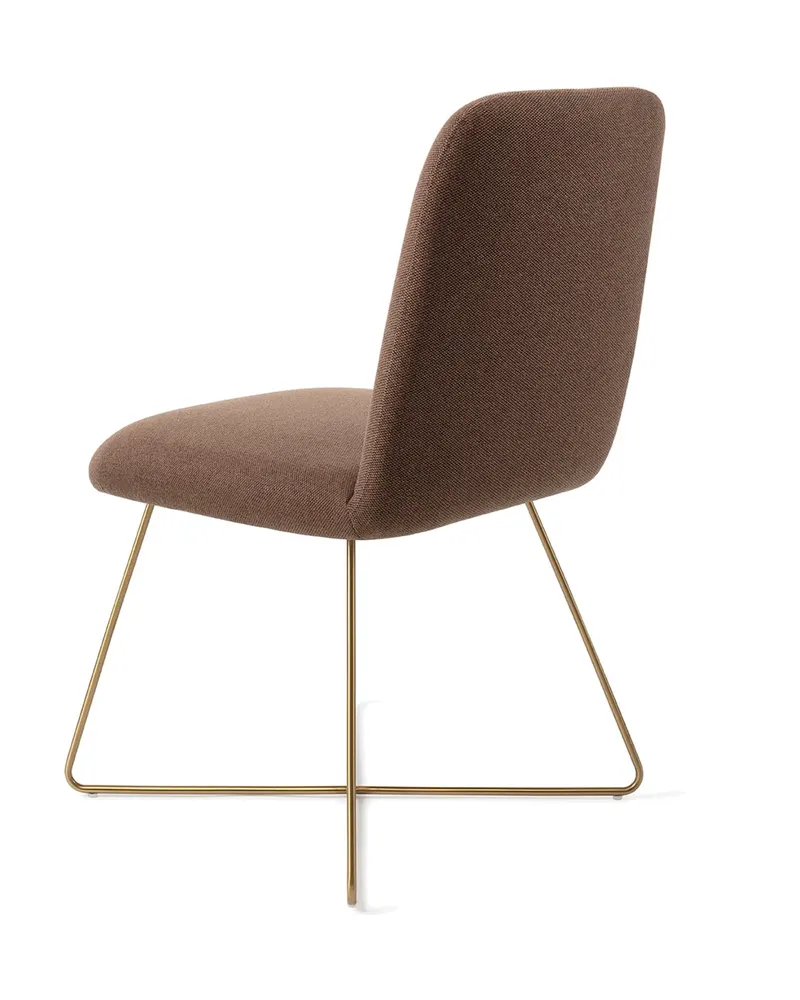 Taiwa Esszimmerstuhl von Jesper Home in Rustic Rye, Cross, Gold, Ansicht 4