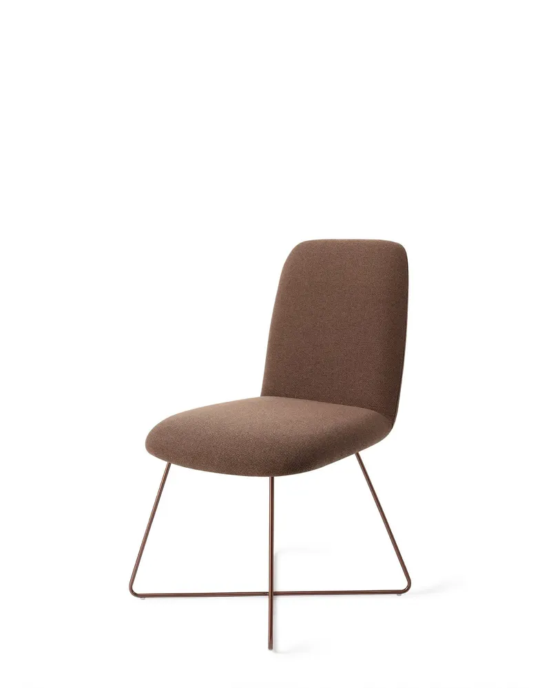 Taiwa Esszimmerstuhl von Jesper Home in Rustic Rye, Cross, Roségold, Ansicht 3