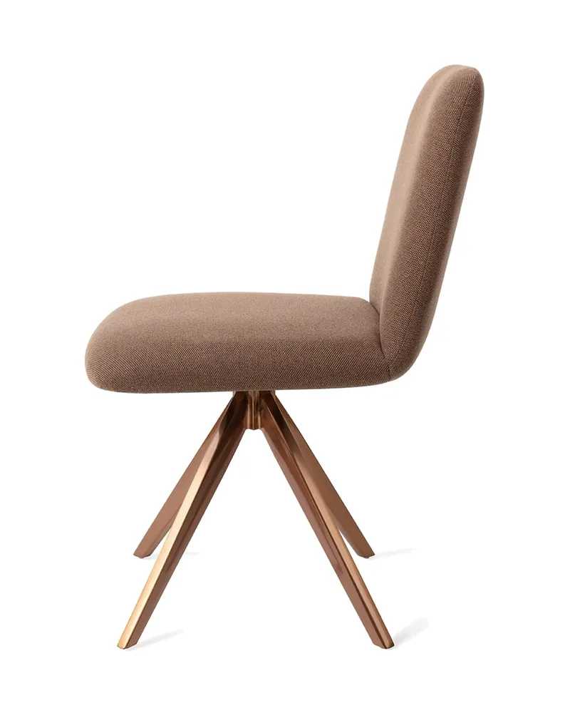 Taiwa Esszimmerstuhl von Jesper Home in Rustic Rye, Turn, Roségold, Ansicht 2