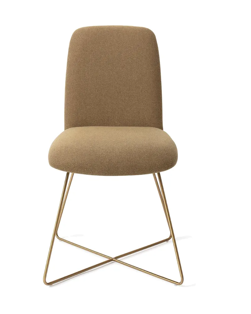 Taiwa Esszimmerstuhl von Jesper Home in Willow, Cross, Gold, Ansicht 1