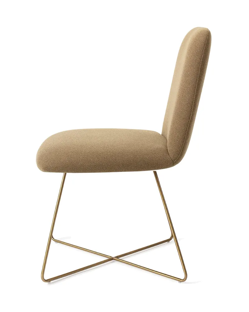 Taiwa Esszimmerstuhl von Jesper Home in Willow, Cross, Gold, Ansicht 2