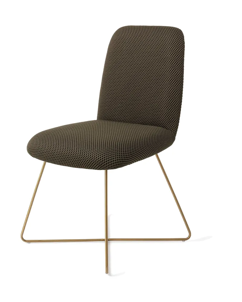 Taiwa Esszimmerstuhl von Jesper Home in Jungle Jewel, Cross, Gold, Ansicht 3