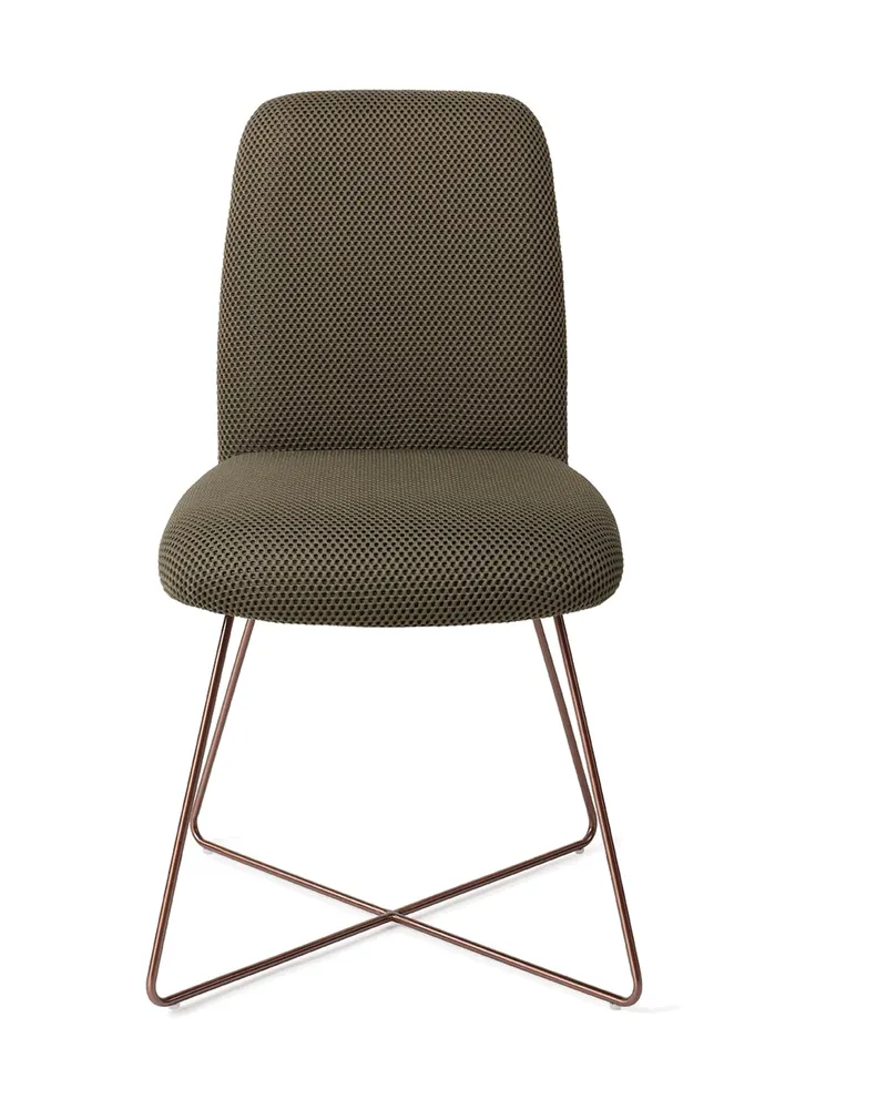 Taiwa Esszimmerstuhl von Jesper Home in Jungle Jewel, Cross, Roségold, Ansicht 1
