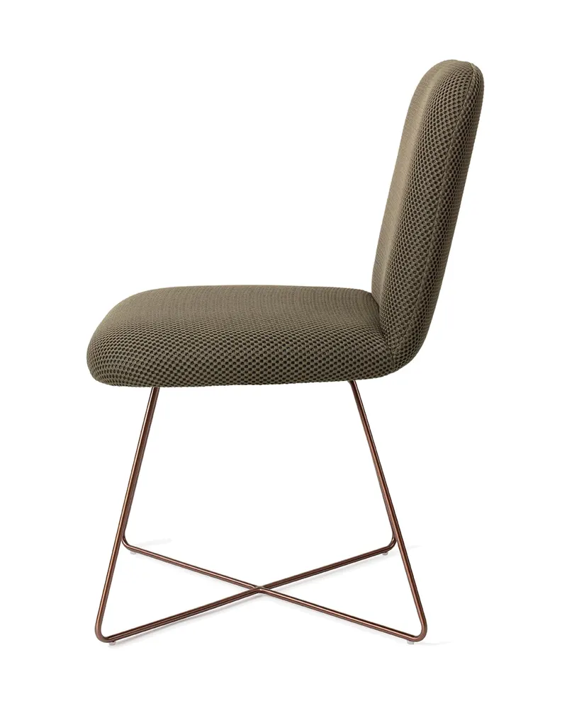Taiwa Esszimmerstuhl von Jesper Home in Jungle Jewel, Cross, Roségold, Ansicht 2