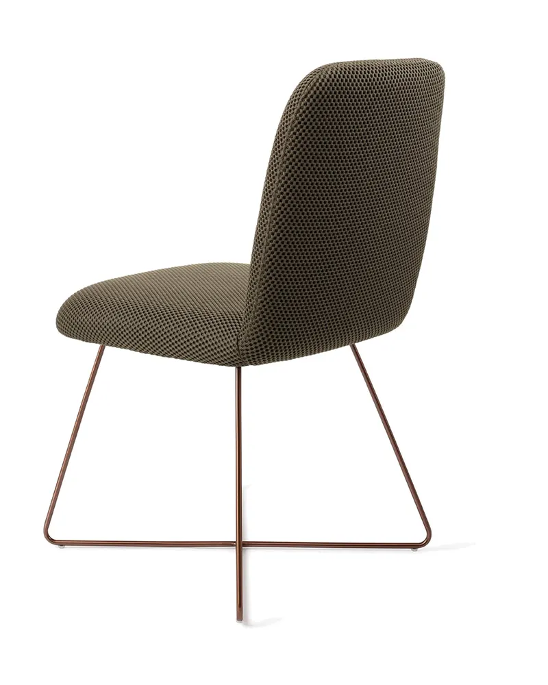 Taiwa Esszimmerstuhl von Jesper Home in Jungle Jewel, Cross, Roségold, Ansicht 4