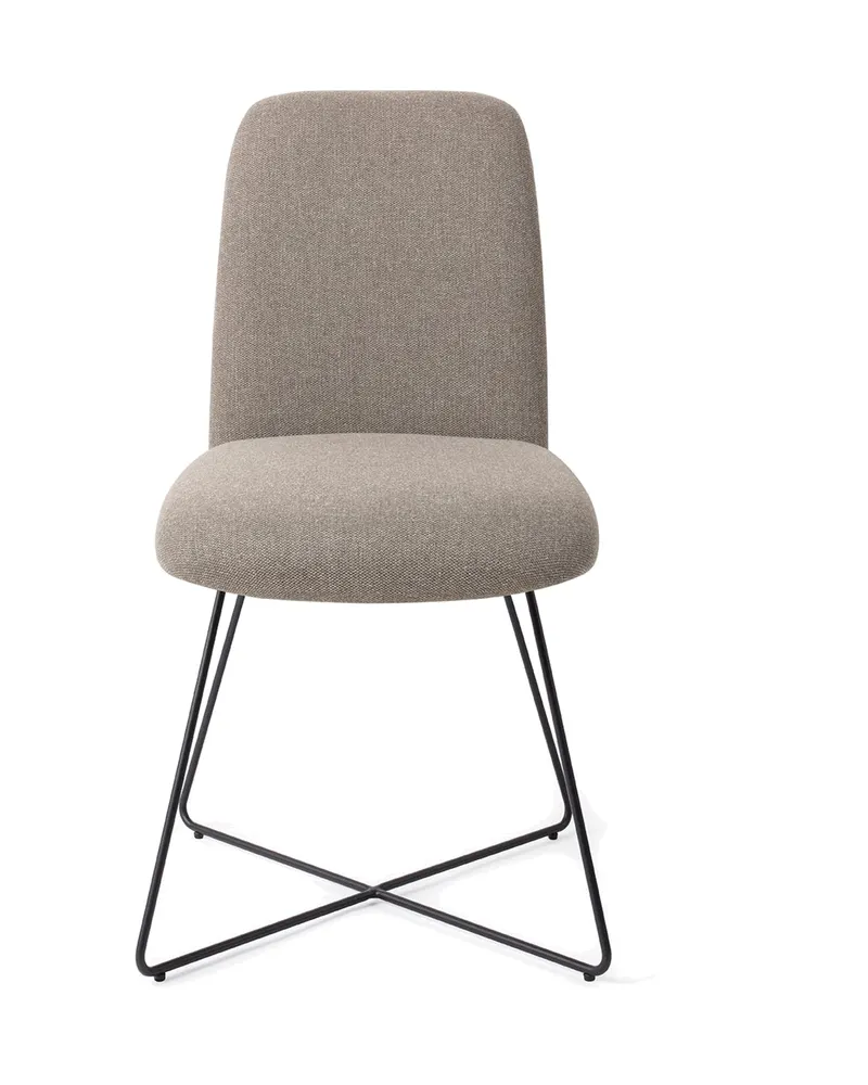 Taiwa Esszimmerstuhl von Jesper Home in Foggy Fusion, Cross, Schwarz, Ansicht 1