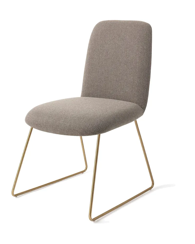 Taiwa Esszimmerstuhl von Jesper Home in Foggy Fusion, Slide, Gold, Ansicht 3