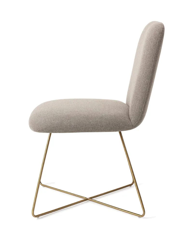 Taiwa Esszimmerstuhl von Jesper Home in Foggy Fusion, Cross, Gold, Ansicht 2