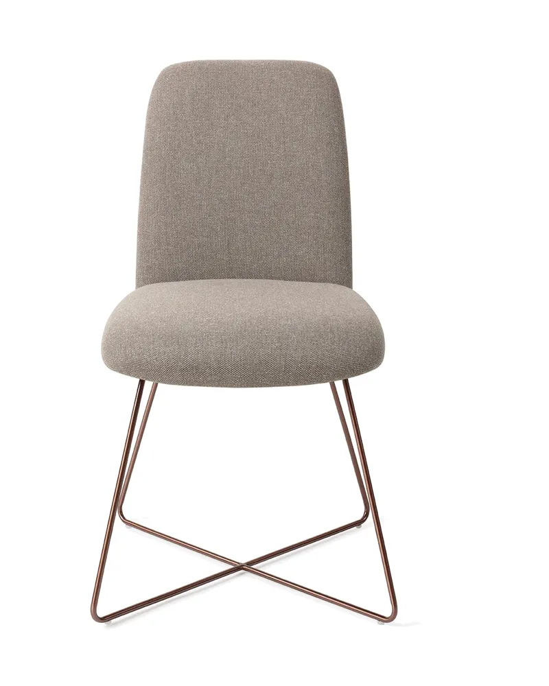 Taiwa Esszimmerstuhl von Jesper Home in Foggy Fusion, Cross, Roségold, Ansicht 1