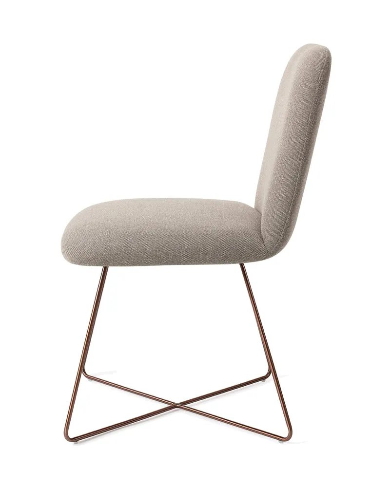 Taiwa Esszimmerstuhl von Jesper Home in Foggy Fusion, Cross, Roségold, Ansicht 2