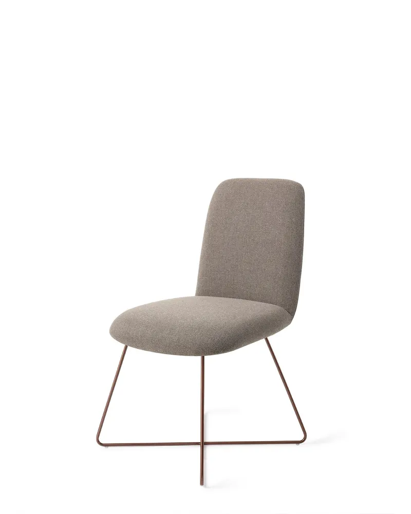 Taiwa Esszimmerstuhl von Jesper Home in Foggy Fusion, Cross, Roségold, Ansicht 3