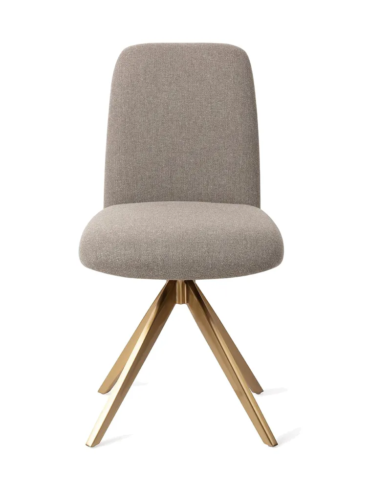 Taiwa Esszimmerstuhl von Jesper Home in Foggy Fusion, Turn, Gold, Ansicht 1