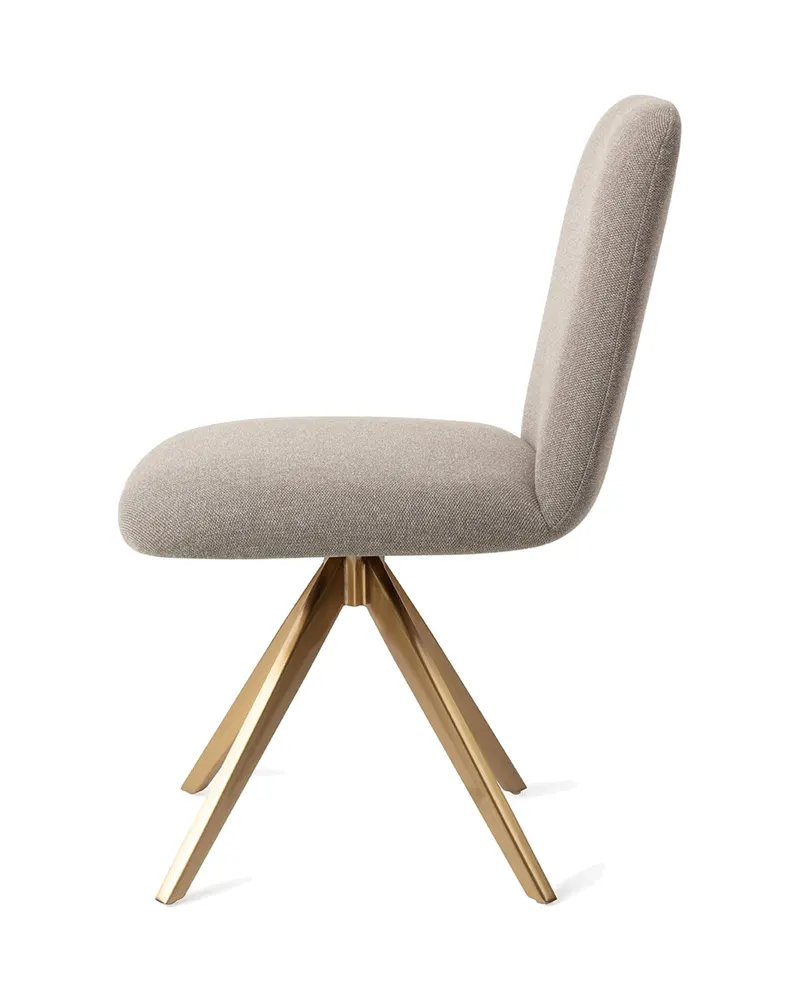 Taiwa Esszimmerstuhl von Jesper Home in Foggy Fusion, Turn, Gold, Ansicht 2