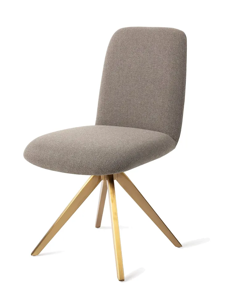 Taiwa Esszimmerstuhl von Jesper Home in Foggy Fusion, Turn, Gold, Ansicht 3
