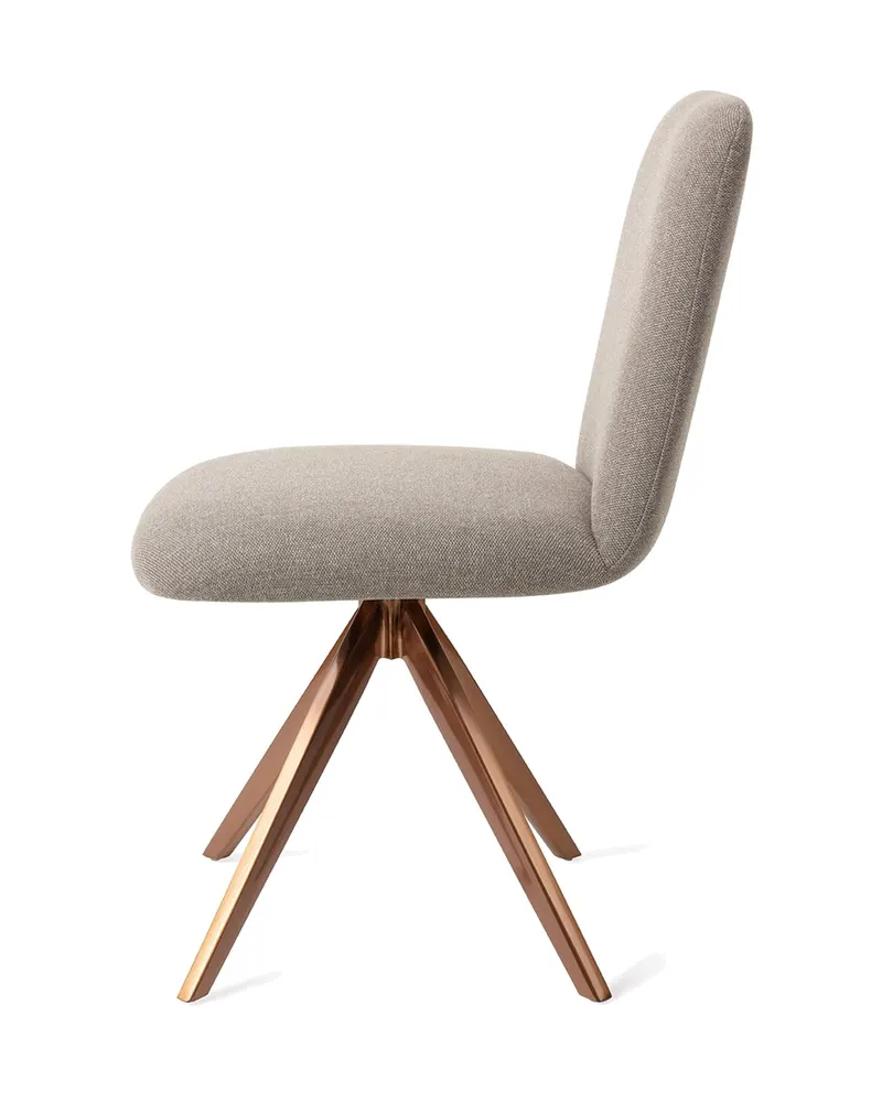 Taiwa Esszimmerstuhl von Jesper Home in Foggy Fusion, Turn, Roségold, Ansicht 2