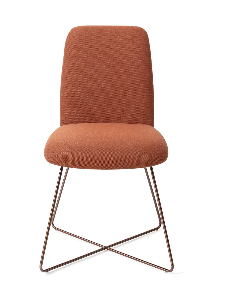 Taiwa Esszimmerstuhl von Jesper Home in Hearth Harmony, Cross, Roségold, Ansicht 1