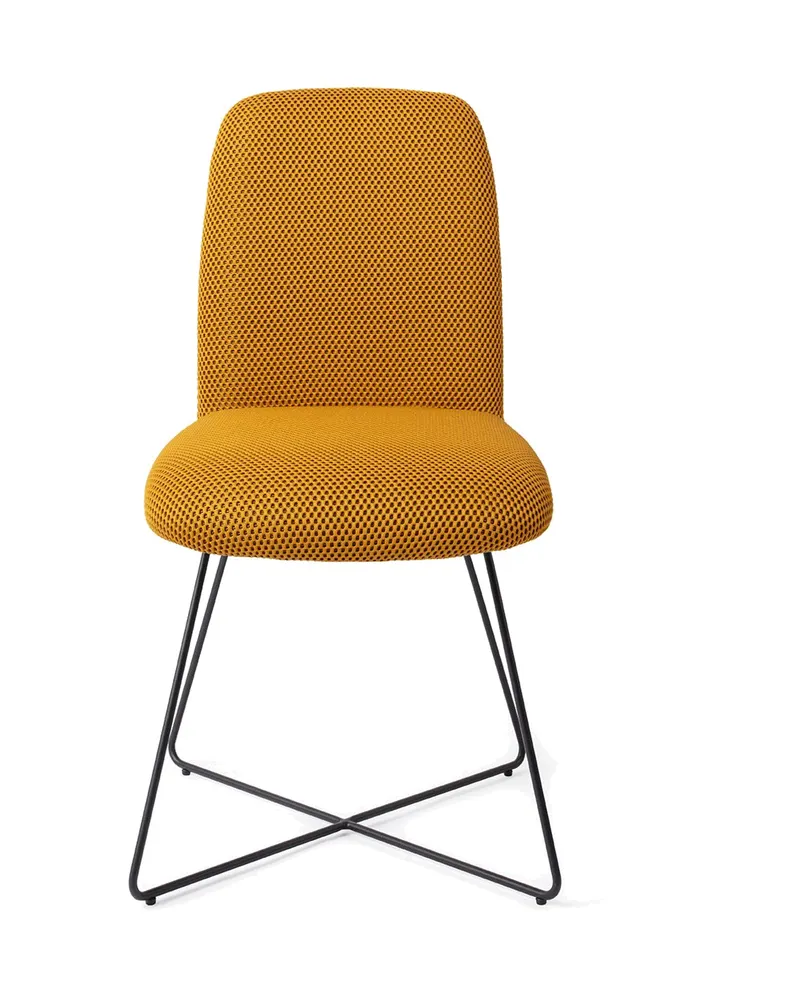 Taiwa Esszimmerstuhl von Jesper Home in Groovy Garam, Cross, Schwarz, Ansicht 1