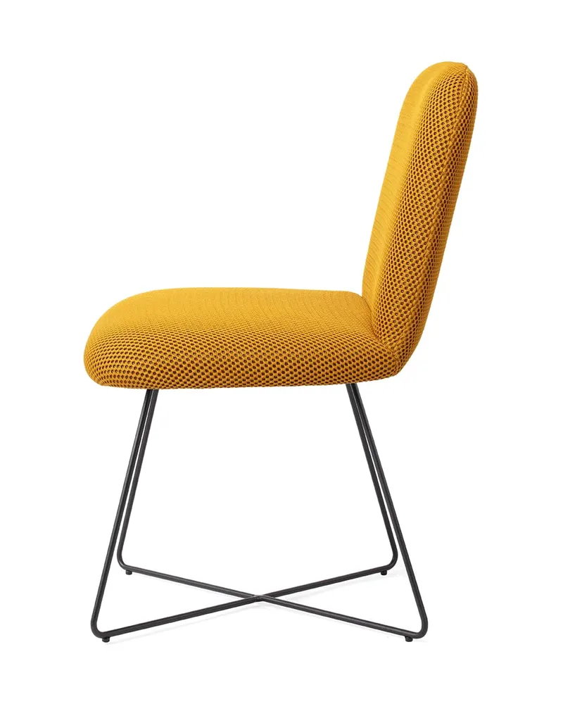 Taiwa Esszimmerstuhl von Jesper Home in Groovy Garam, Cross, Schwarz, Ansicht 2
