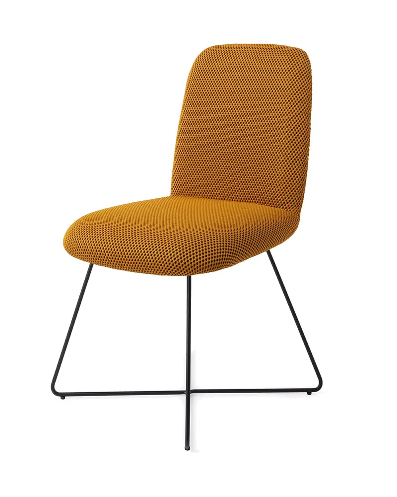 Taiwa Esszimmerstuhl von Jesper Home in Groovy Garam, Cross, Schwarz, Ansicht 3
