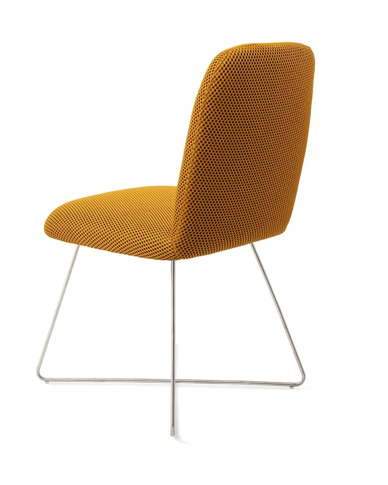 Taiwa Esszimmerstuhl von Jesper Home in Groovy Garam, Cross, Edelstahl, Ansicht 4