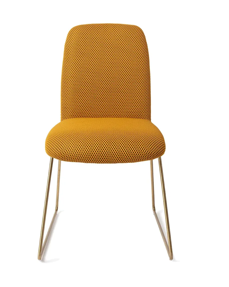 Taiwa Esszimmerstuhl von Jesper Home in Groovy Garam, Slide, Gold, Ansicht 1