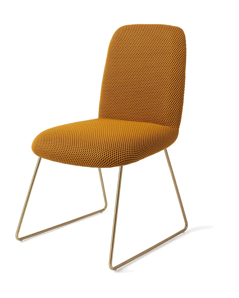 Taiwa Esszimmerstuhl von Jesper Home in Groovy Garam, Slide, Gold, Ansicht 3