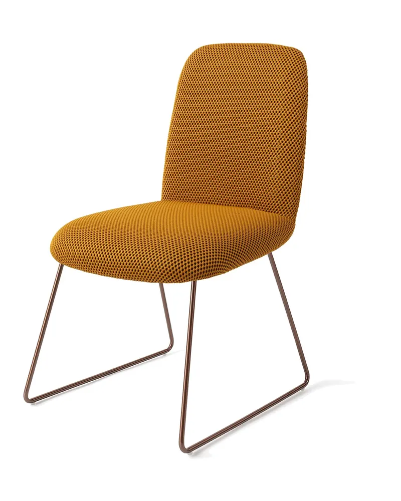 Taiwa Esszimmerstuhl von Jesper Home in Groovy Garam, Slide, Roségold, Ansicht 3