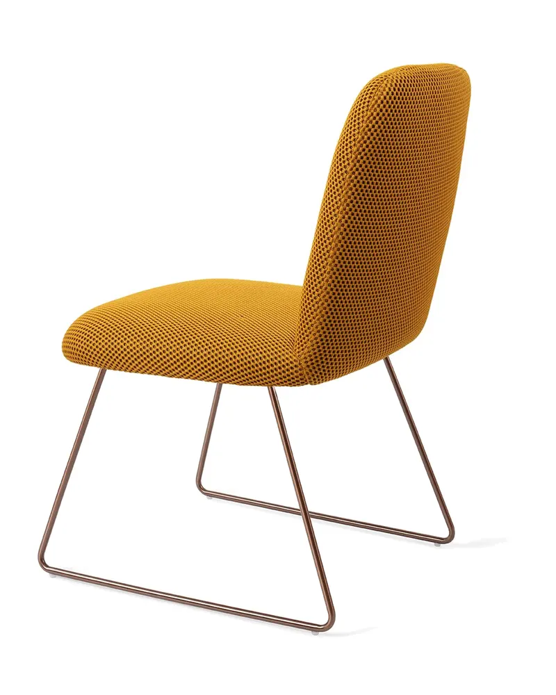Taiwa Esszimmerstuhl von Jesper Home in Groovy Garam, Slide, Roségold, Ansicht 4