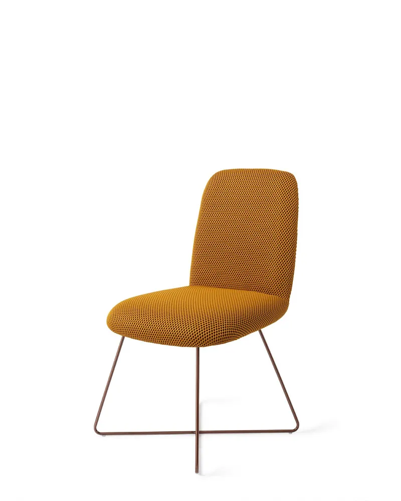 Taiwa Esszimmerstuhl von Jesper Home in Groovy Garam, Cross, Roségold, Ansicht 3